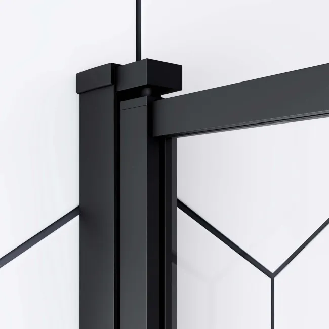 Zurich Easy Clean Matt Black Framed Bath Screen - 1000mm