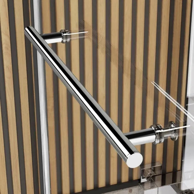 6mm L Shaped Easy Clean Bath Screen with Towel Rail