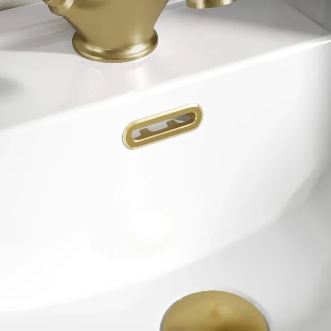Brushed Brass Pill Basin Overflow Ring