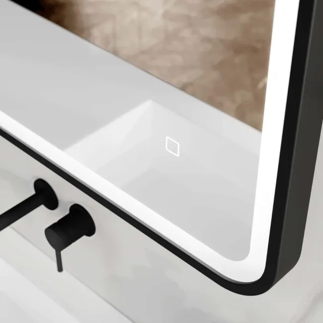 Olivia Black Framed Illuminated LED Mirror 600x1000mm