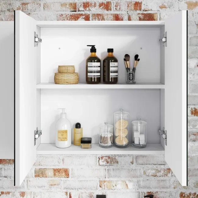 Gloss White Mirror Cabinet 600mm