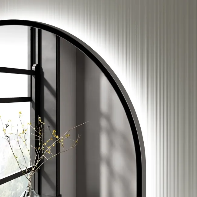 Ada Pill Black Framed Backlit Illuminated LED Mirror 900x500mm