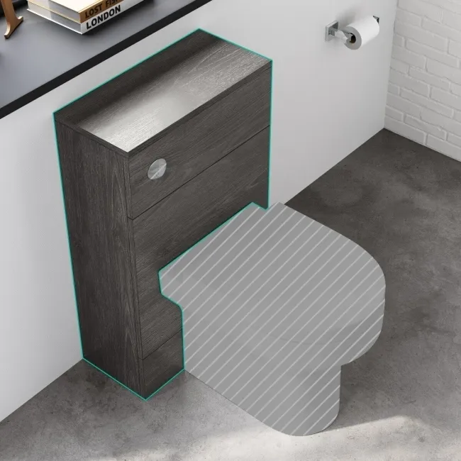 Harper Charcoal Elm Back To Wall Toilet Unit 500mm