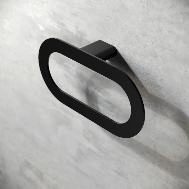Daphne Matt Black Towel Ring
