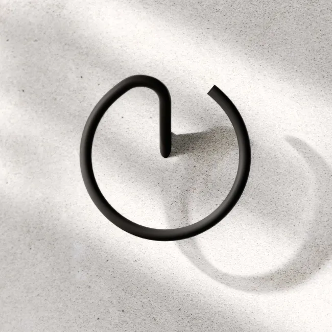 Freya Matt Black Towel Ring