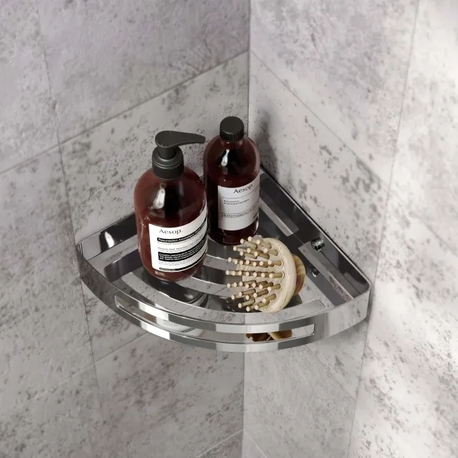 Ivy Chrome Corner Soap Basket