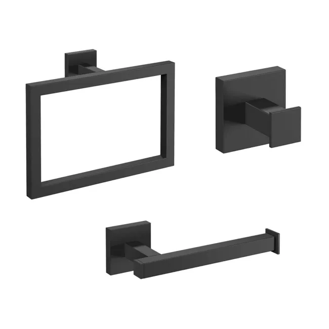 Isla Matt Black 3 Pieces Accessory Set