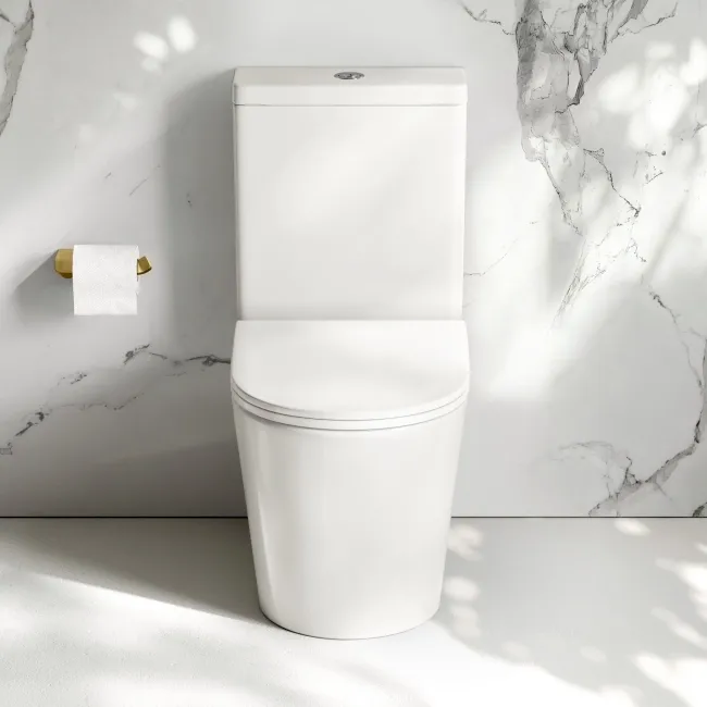 Loma Rimless Fully Back To Wall Close Coupled Toilet With Premium Soft Close Slim Seat
