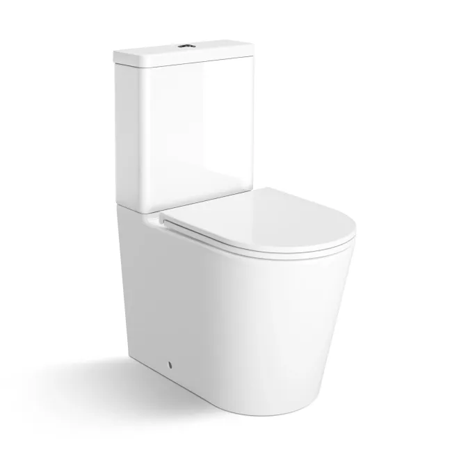 Loma Rimless Fully Back To Wall Close Coupled Toilet With Premium Soft Close Slim Seat