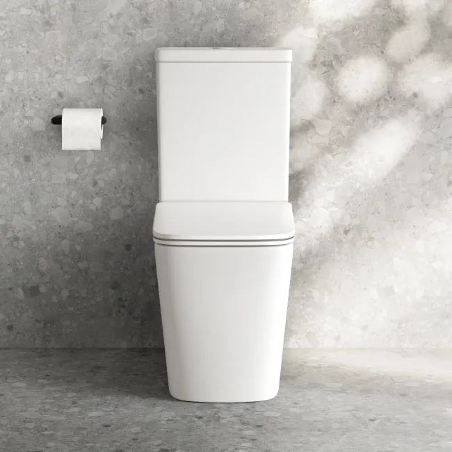 Kent Matt White Rimless Close Coupled Toilet With Premium Soft Close Slim Seat