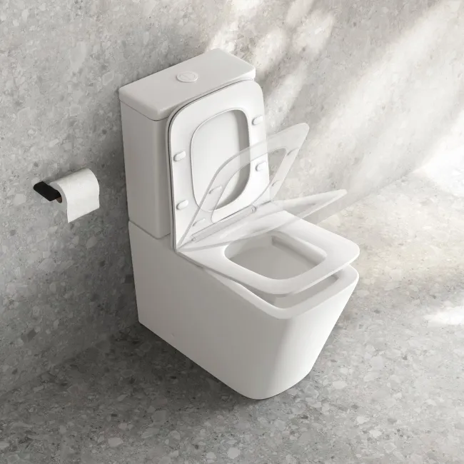 Kent Matt White Rimless Close Coupled Toilet With Premium Soft Close Slim Seat