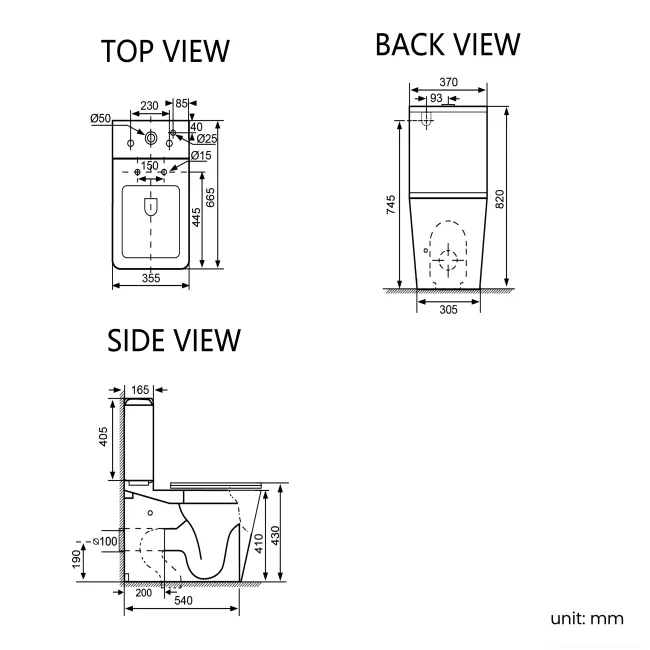 Kent Matt White Rimless Close Coupled Toilet With Premium Soft Close Slim Seat
