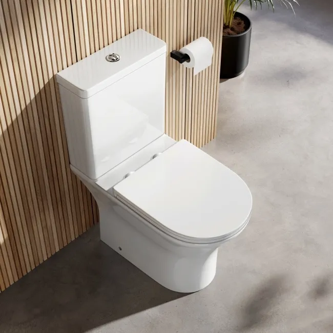 Brooklyn Rimless Close Coupled Toilet With Premium Soft Close Slim Seat