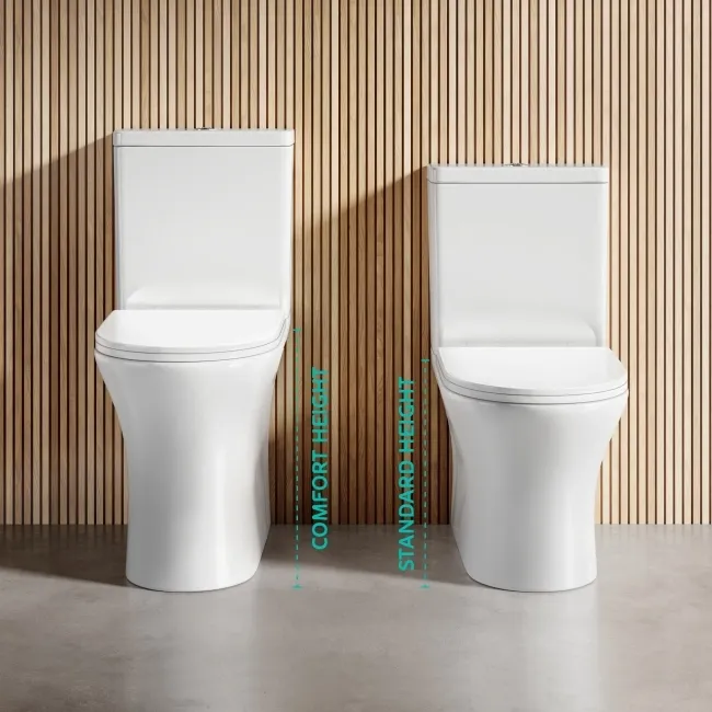 Brooklyn Rimless Comfort Height Close Coupled Toilet With Premium Soft Close Slim Seat