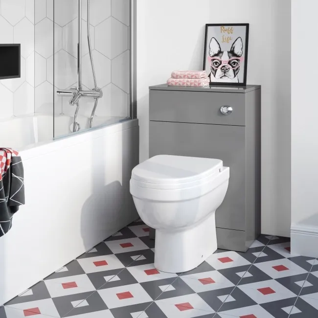 Quartz Stone Grey Back To Wall Unit and Seattle Toilet