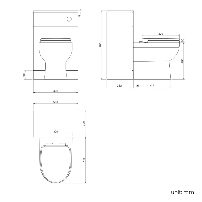 Quartz Stone Grey Back To Wall Unit and Seattle Toilet