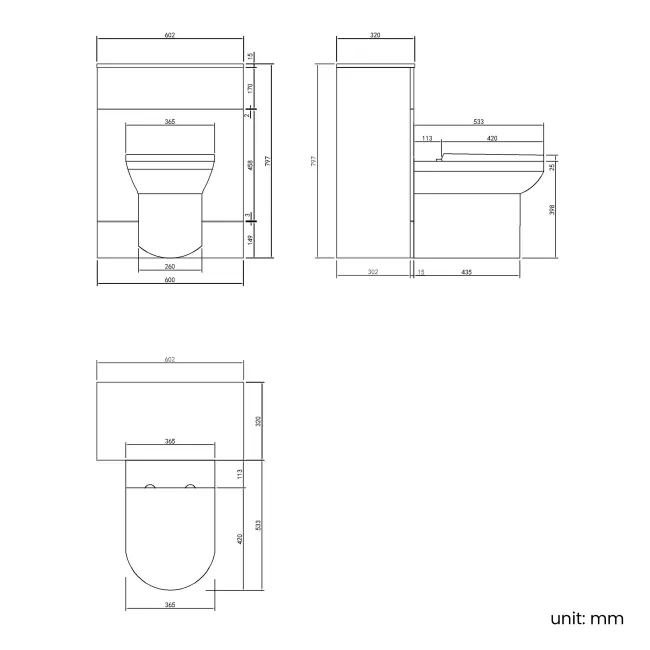 Charcoal Elm Back To Wall Unit and Miami Toilet