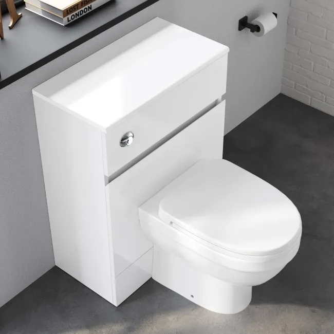 Foster Gloss White Back To Wall Unit and Seattle Toilet