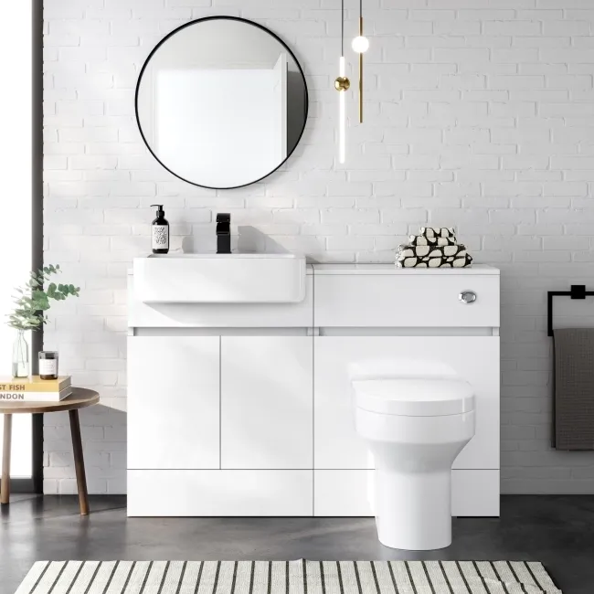 Foster Gloss White Back To Wall Unit and Denver Toilet