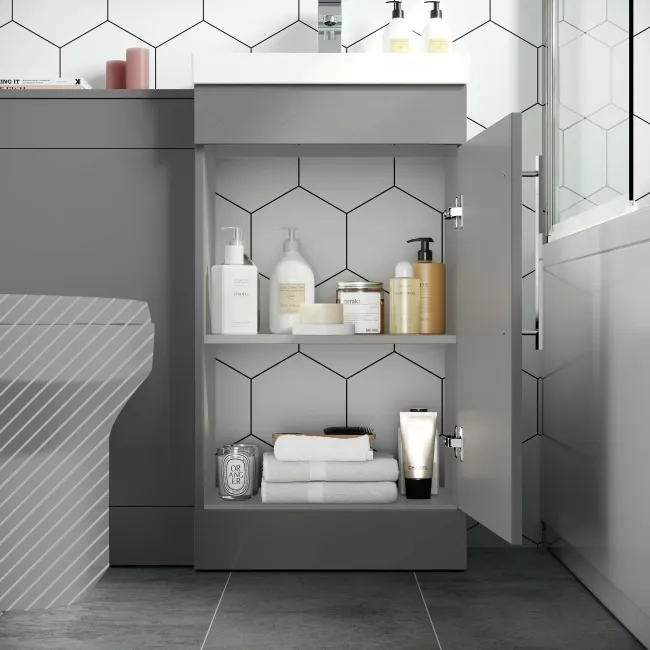 Avon Stone Grey Basin Vanity and Back To Wall Unit 950mm