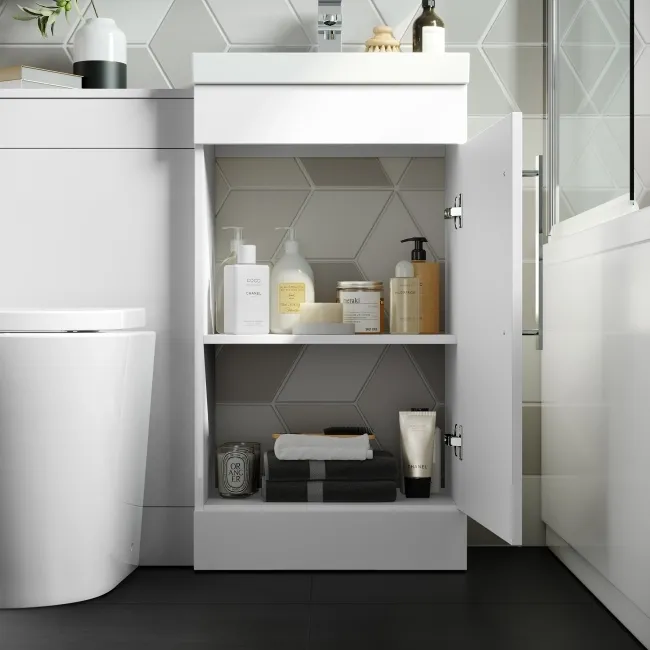 Avon Gloss White Combination Vanity Basin and Boston Toilet 950mm