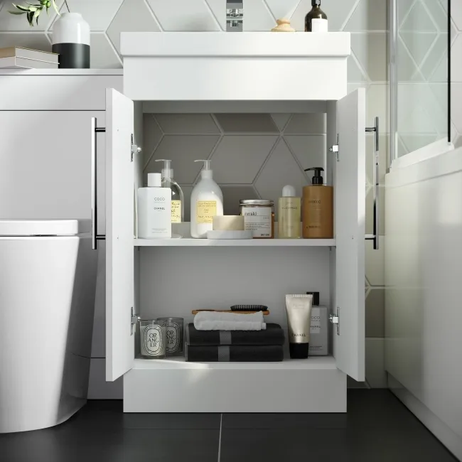 Avon Gloss White Combination Vanity Basin and Boston Toilet 1000mm