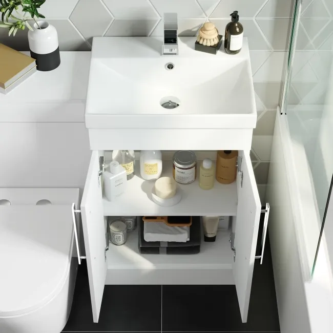 Avon Gloss White Combination Vanity Basin and Boston Toilet 1000mm