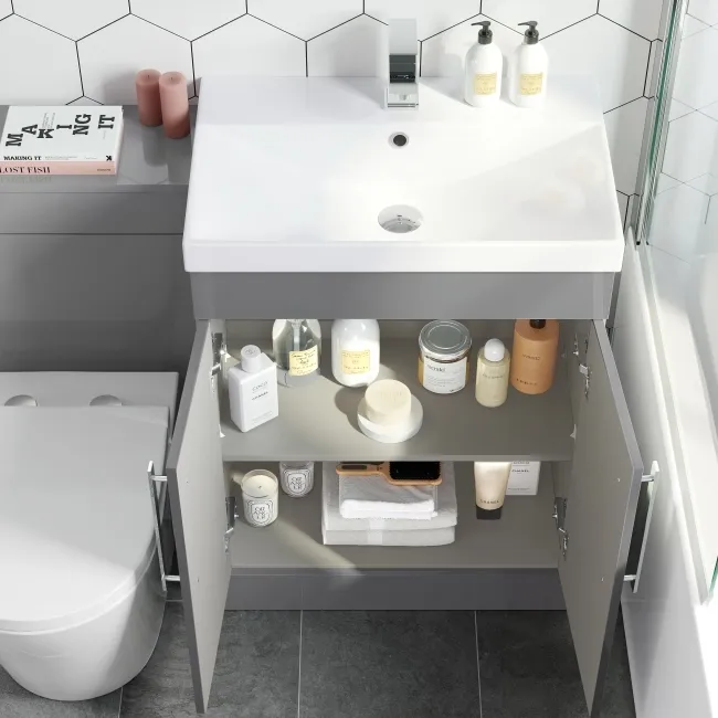 Avon Stone Grey Combination Vanity Basin and Boston Toilet 1100mm