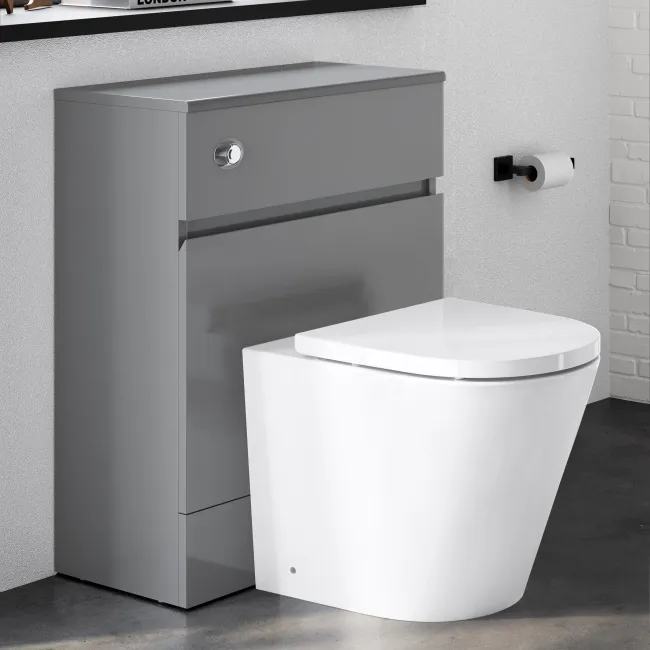 Foster Stone Grey Back To Wall Unit and Boston Toilet
