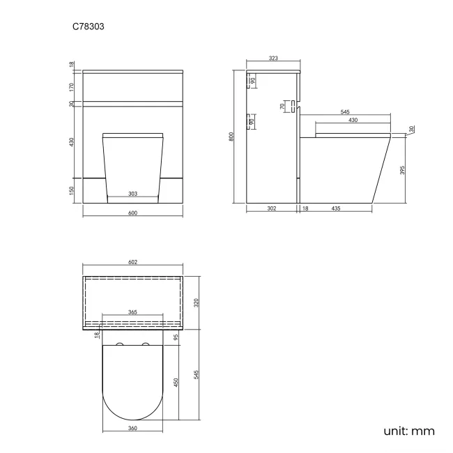 Foster Stone Grey Back To Wall Unit and Boston Toilet
