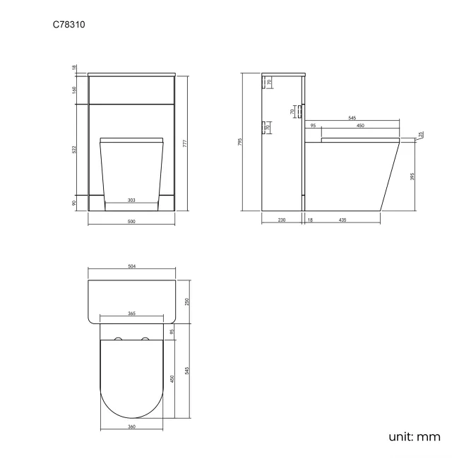 Curved Gloss White Slimline Back To Wall Unit and Boston Toilet