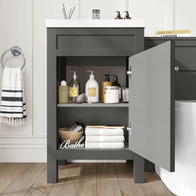 Bermuda Graphite Grey Combination Vanity Basin and Boston Toilet 1000mm