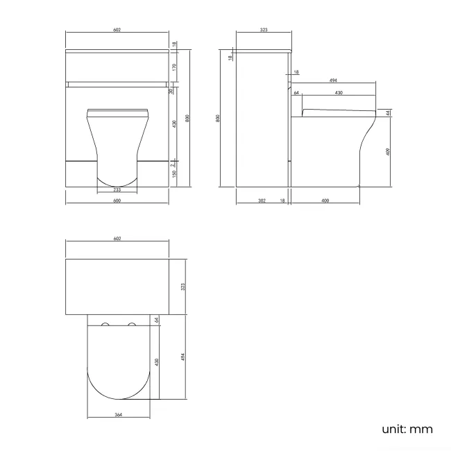 Foster Tungsten Grey Back To Wall Unit and Tucson Toilet