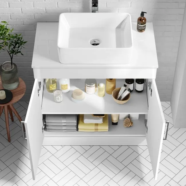 Mersey Gloss White Vanity with Troy Basin 800mm