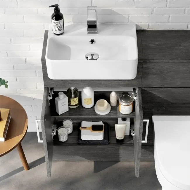 Harper Charcoal Elm Vanity with Semi Recessed Basin 500mm