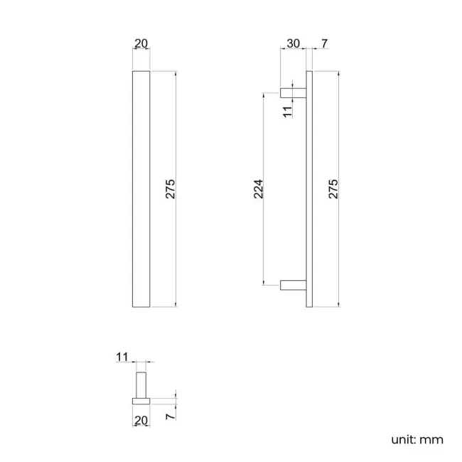 Matt Black Handle for Avon Furniture Range