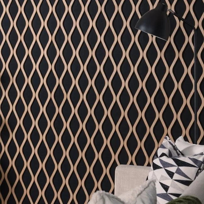 Trepanel® Oak Wave Lattice Acoustic Wood Slat Panels