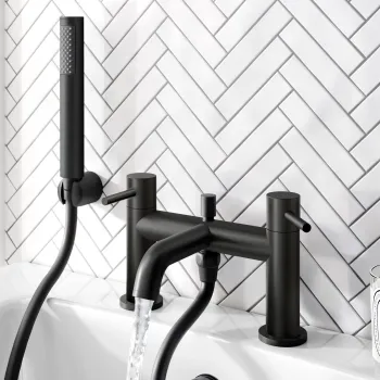 Selma Matt Black Bath Filler & Handheld Shower