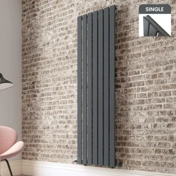 Faro Anthracite Single Flat Panel Vertical Radiator 1800x490mm