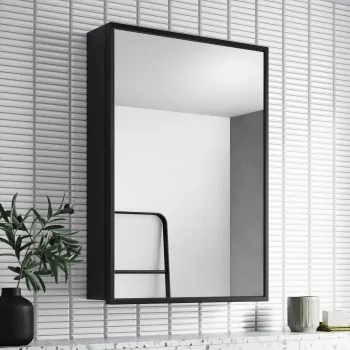 Mia Black Framed Mirror Cabinet 710x500mm