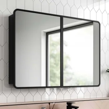 Olivia Black Framed Mirror Cabinet 710x1000mm