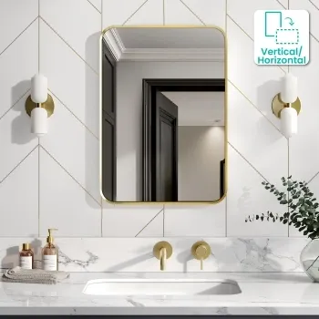 Nina Brushed Brass Mirror 700x500mm