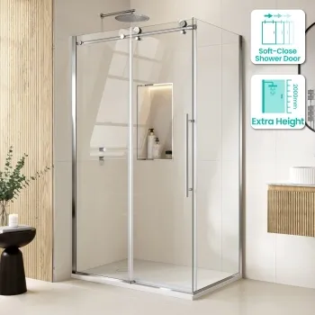 Prague 8mm Soft Closing Sliding Shower Enclosure 1200x700mm