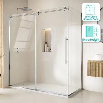 Prague 8mm Soft Closing Sliding Shower Enclosure 1700x900mm