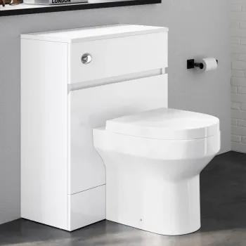 Foster Gloss White Back To Wall Unit and Denver Toilet