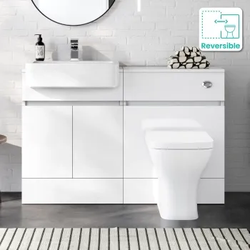 Foster Gloss White Combination Vanity Basin and Atlanta Toilet 1200mm