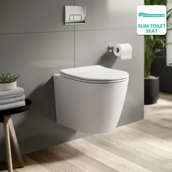 Utah Rimless Wall Hung Toilet With Premium Soft Close Slim Seat