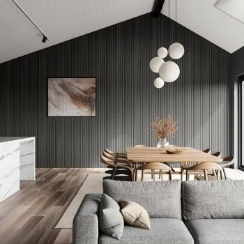 Trepanel XL® 3m Noir Black Wide Acoustic Wood Slat Panels