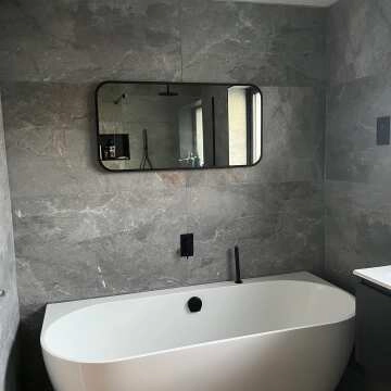 Olivia Black Framed Rectangular Bathroom Mirror 500x1000mm