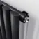 Marbella Matt Black Single Oval Panel Radiator 600x420mm